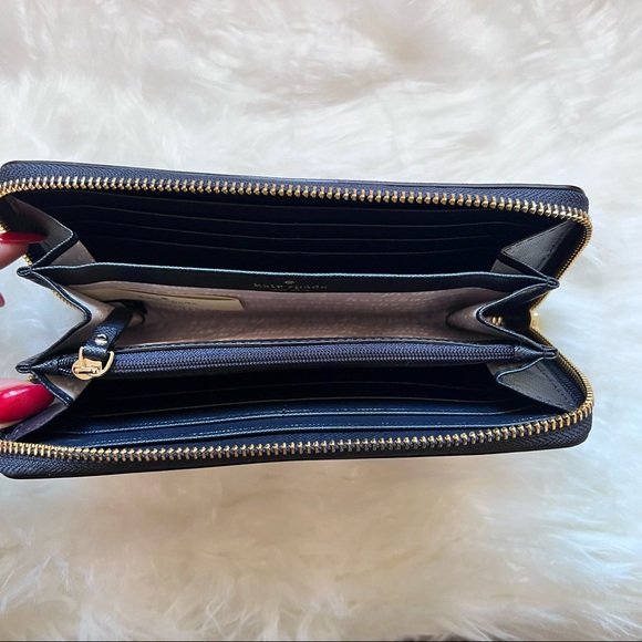 New! Rare KATE SPADE Cameron Street Daisy Lacey Leather Zip Around Wallet - Picture 5 of 7